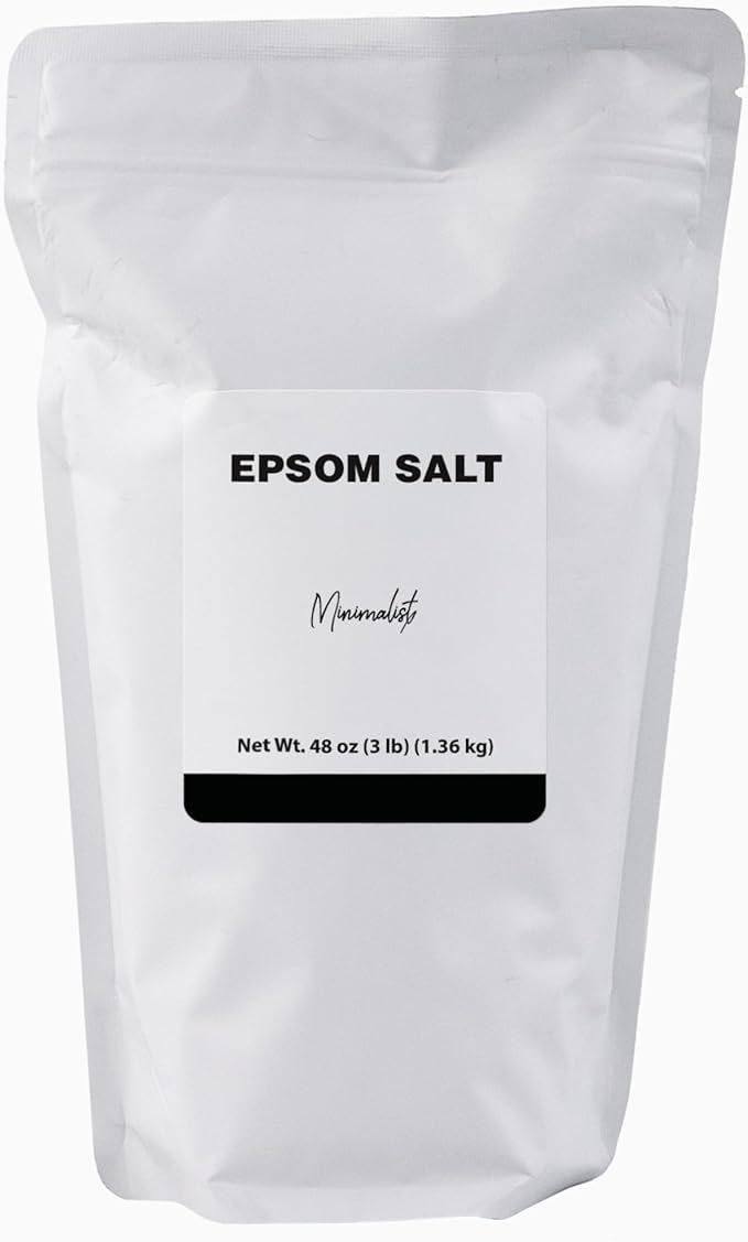 Minimalist Epsom Salt, Magnesium Sulfate, Ideal for Baths, Packaged for Convenience in a Refillable Bag (3 Pound)