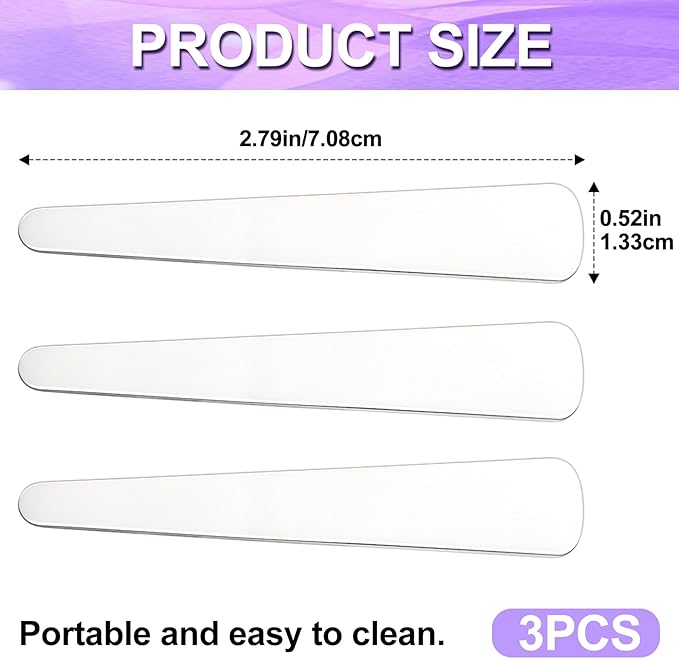 Pndeyo 3pcs Mini Stainless Steel Makeup Spatula, Reusable Cosmetic Cream Spatulas Spoon, Skincare Scoop Applicator Facial Massage Beauty Tools for Mixing and Sampling Face Eye Cream- 2.79"×0.52"
