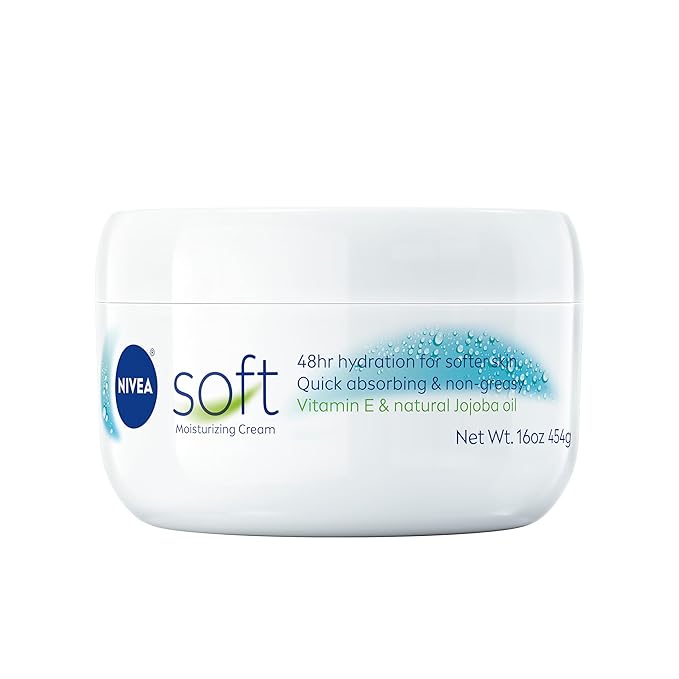 NIVEA Soft Refreshingly Soft Moisturizing Cream, Lightweight Body Moisturizer for Face, Body and Hands, Mothers Day Gifts, 16 Oz Jar