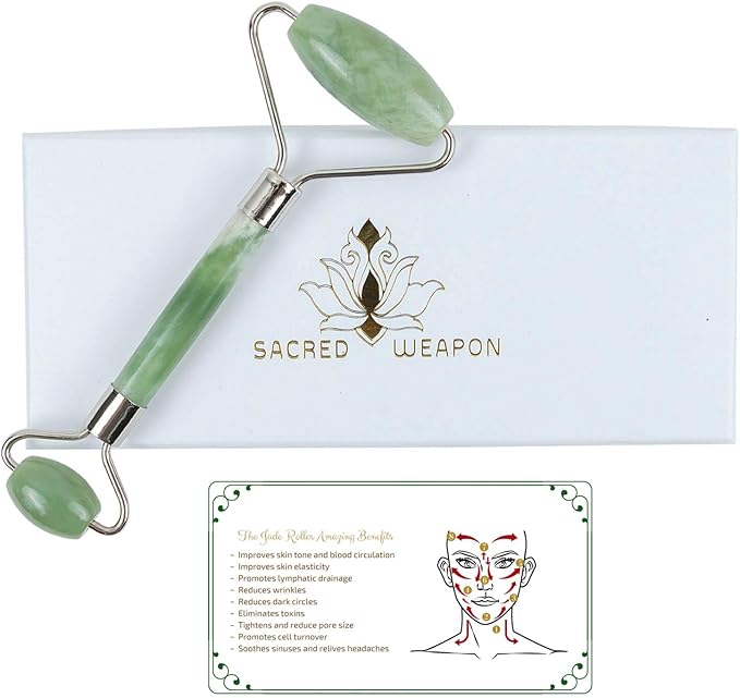 Sacred Weapon Jade Roller | Premium Face Roller Jade Massager | SPA Face Massage Tool | Face Massage Roller for Self-Treatment | Facelift Wrinkle Remover Skin Care Tools | Anti Aging Massage Roller