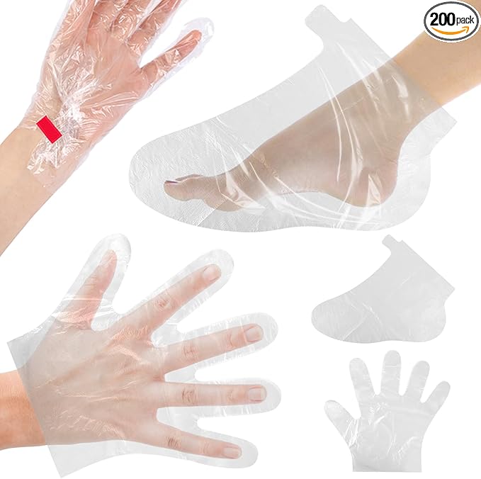 200 Pcs Paraffin Wax Liners for Hands and Feet - Disposable Plastic Bags for Thermal Wax Therapy, SPA, and More