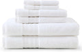 Martha Stewart - Bath Towels, Soft & Absorbent 100% Cotton Towels, Plush 700 GSM, 6-Piece Bathroom Towel Set with Textured Dobby Weave (Skyland Manor White)