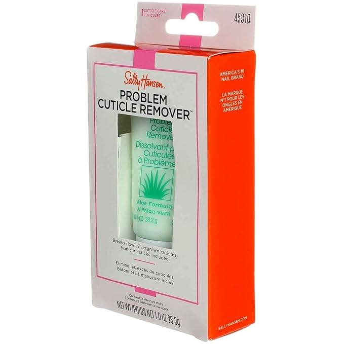 Sally Hansen Nail Treatment Problem Cuticle Remover™ | Eliminates Thick & Overgrown Cuticles | pH-Balanced Formula Infused with Aloe Vera-| Gently Soothes & Conditions Cuticles,(Pack of 2)