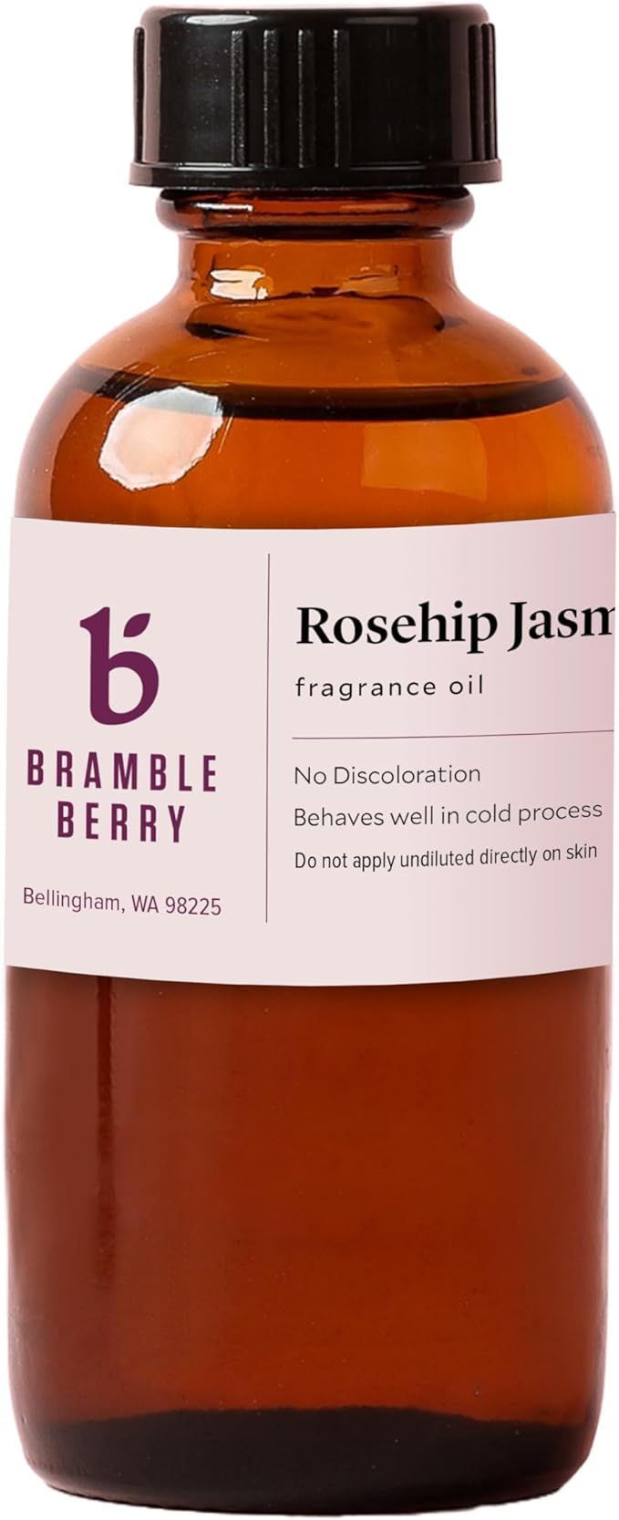 Bramble Berry Rosehip Jasmine Fragrance Oil 2 oz | Romantic Floral Scent with Fresh Petals & Rosehip for Soap, Candles & Bath Bombs | Skin Safe, Vegan, Paraben & Phthalate Free, DIY Craft Essential