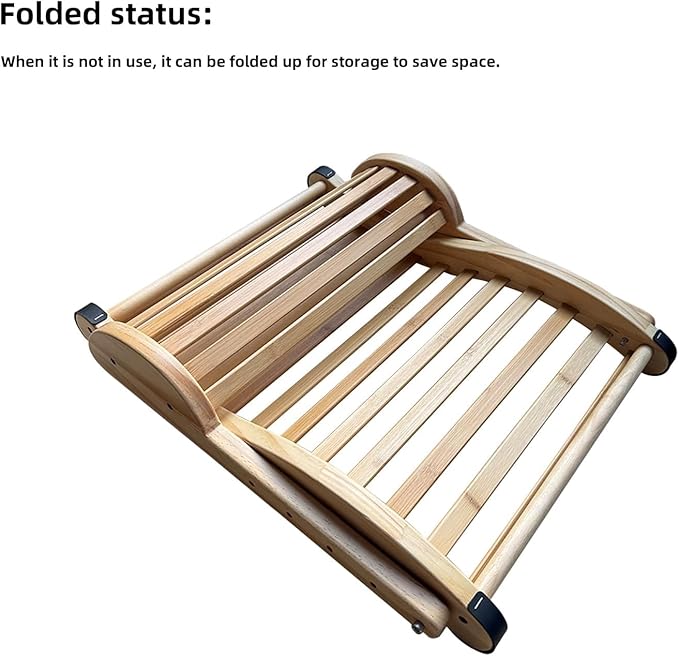 Adjustable-Height Sauna Backrest with Neck Pillow – Natural Bamboo Build & Anti-Slip Rubber Pads, Single-Pack Sauna Accessory with Sauna Hat and Sauna Seat Pad