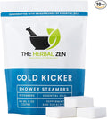 Cold Kicker Shower Steamers Aromatherapy for Relief - USA Made - Peppermint & Eucalyptus Shower Bomb Tablets - Mothers Day Gift for Mom - Soothing Natural Essential Oils (10 Pack)