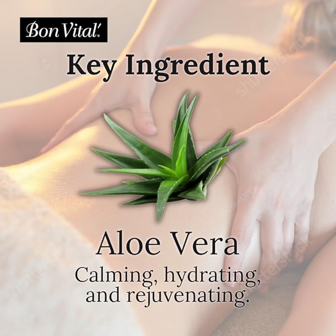 Bon Vital' Original Massage Oil, 8 Oz Bottle, Unscented Professional Massage Oil with Natural Oils & Vitamins, Water-Dispersible, No Nut Oils, Smooth Glide for All Massage Modalities