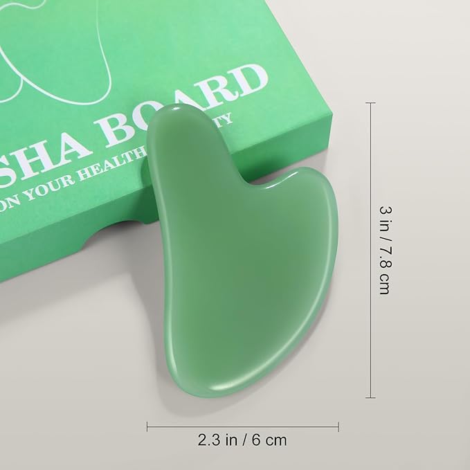 2 Pack Gua Sha Facial Tools,Gua Sha Jade Stone Gua Sha Massage Tool, Guasha Tool for Face and Body Skin Massage. Tools for SPA Acupuncture, Pink Stone for Body Face Neck and Eye (A)
