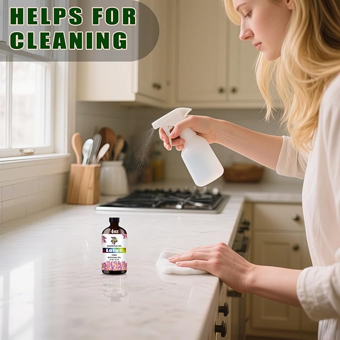 Lotus Essential Oil - GV77ZF Lotus Oils for Diffusers, Humidifiers, DIY Candles, Soap, Cleaning, Home, Office, Yoga, Massage, Gifts - 4 fl oz (120 ml)