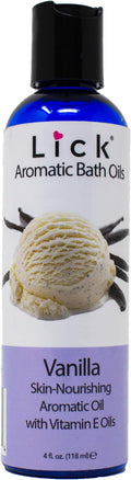 Lick Vanilla Aromatic Bath Oil - Dessert Aromas Collection - Lightweight Soaking Oils for Relaxation, 4 oz