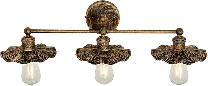 ZGLAOJT 3 Light Vintage Vanity Light Oil Rubbed Bronze Bathroom Light Fixtures Over Mirror.