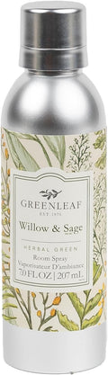 Greenleaf Gifts Willow & Sage Scented Room Air Freshener Spray | Non-Aerosol 7 oz Spray | Floral Scented Air Freshener for Home | Home Fragrance for Bedroom & Bathroom