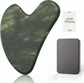 Gua Sha Facial Tool – Jade Guasha Tool for Face, Neck & Body – Gua Sha Tool for Lymphatic Drainage, Puffiness Reduction & Targeted Tension Relief – Beauty Skin Care Gift (Green)