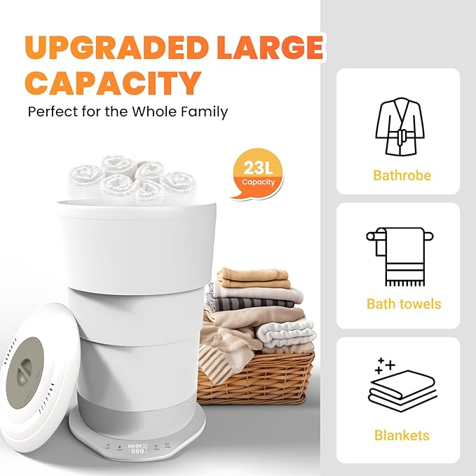 Ann Katy Towel Warmer Bucket for Bathroom – 23L Large Capacity Hot Towel Heater with Timer & Auto Shut Off, Fits 40x70 Inch Towels, Bathrobes & Blankets, Quick Heating Spa Towel Warmer for Home