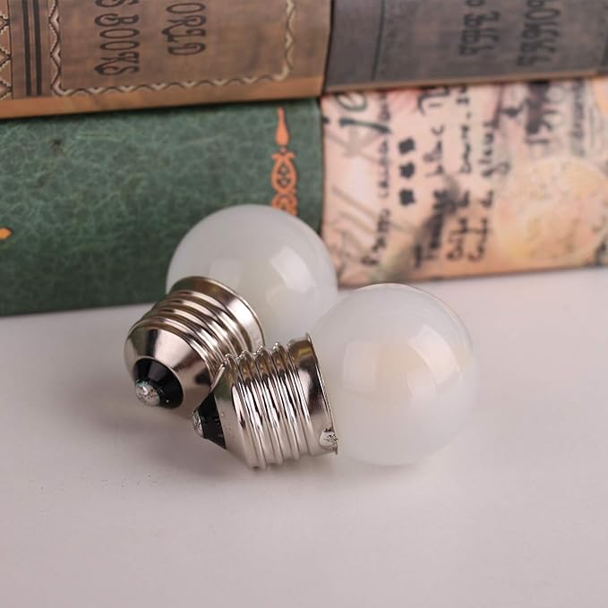 G40 1.5w Low Wattage Led Bulb Equivalent 15 Watt Standard E26 Base G14 Small Low Power Light Bulb, Frosted, Warm White 2700k, CRI 90+, 150lm, Pack of 4