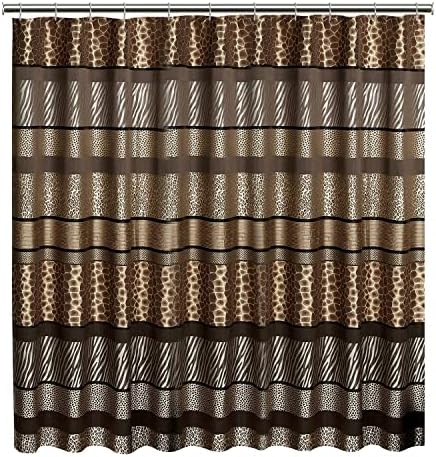 Zahari Home 13pc Safari Stripes Bathroom Shower Curtain Set Animal Print Shower Curtain & 12 Shower Curtain Hooks Luxury Southwest Shower Curtain Unique Design Rustic Shower Curtain Set - Image 6