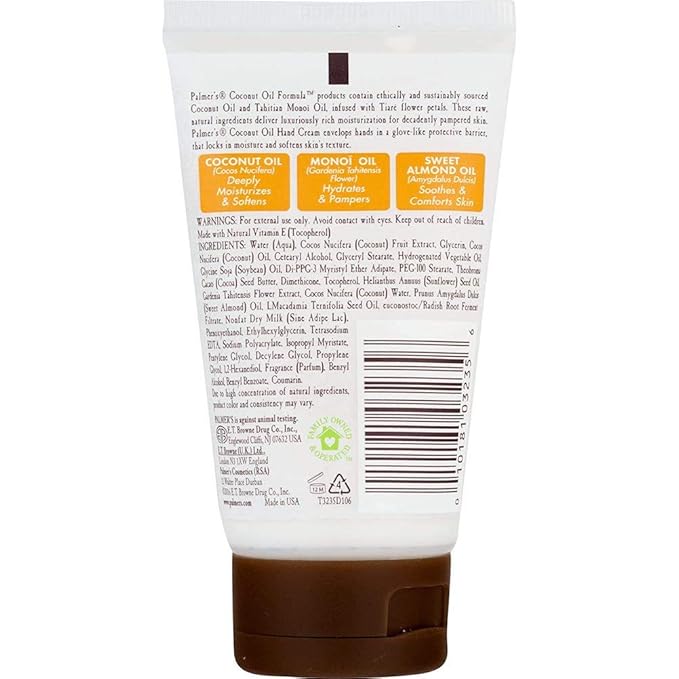 Palmer's Coconut Oil Formula Hand Cream with Green Coffee Extract, 2.1 Ounce (Pack of 2)