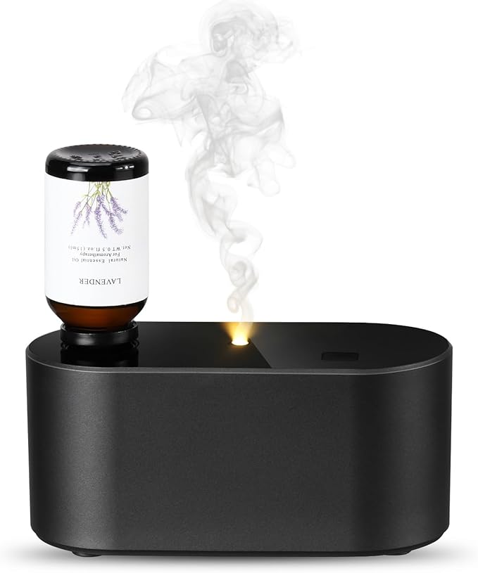 Waterless Diffuser for Home Essential Oil Diffuser, Aromatherapy Diffuser, Portable Scent Diffusers, 3 Mist Modes, Cycle Start for Bedroom, Office Studio 350-700 sq. ft Black