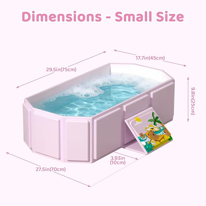 Portable Bathtub, Foldable Bathtub No Installation, Bathroom SPA Soaking Tub, Shower Stall Collapsible Hot & Ice Bath Tub (Green, 29.5"L x 17.7"W x 9.8"H)