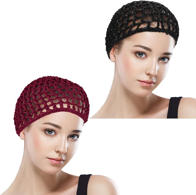 WLLHYF Wig Cap Thick Long Hair Caps Adjustable Net Mesh Braided Weaving Making Crochet Sew Weave Fishnet Grip Headband