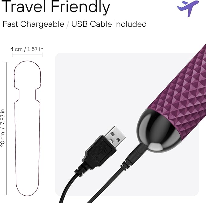 bed geek Handheld Cordless Personal Wand Massager – Waterproof, USB Rechargeable, 20 Vibration Patterns, 8 Speeds, Memory Feature, Skin-Soft Silicone for Ultimate Relaxation Tool