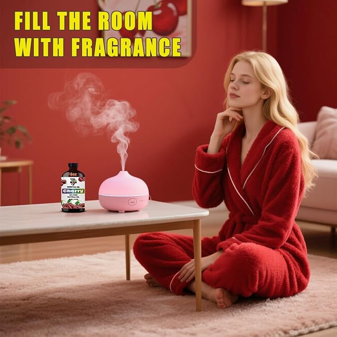 Cherry Essential Oil - GV77ZF Cherry Oils for Diffusers, Humidifiers, DIY Candles, Soap, Cleaning, Home, Office, Yoga, Massage, Gifts - 4 fl oz (120 ml)