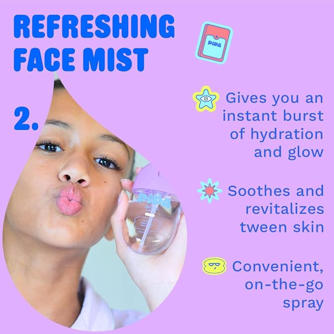 Pipa Skincare Start Young Bundle Gift Set | 3-Step Birthday Gift Skin Care Routine for Kids, Girls & Tweens 8 to 12 | Alcohol-Free & Safe | Includes Foam Face Cleanser, Face Moisturizer & Facial Mist