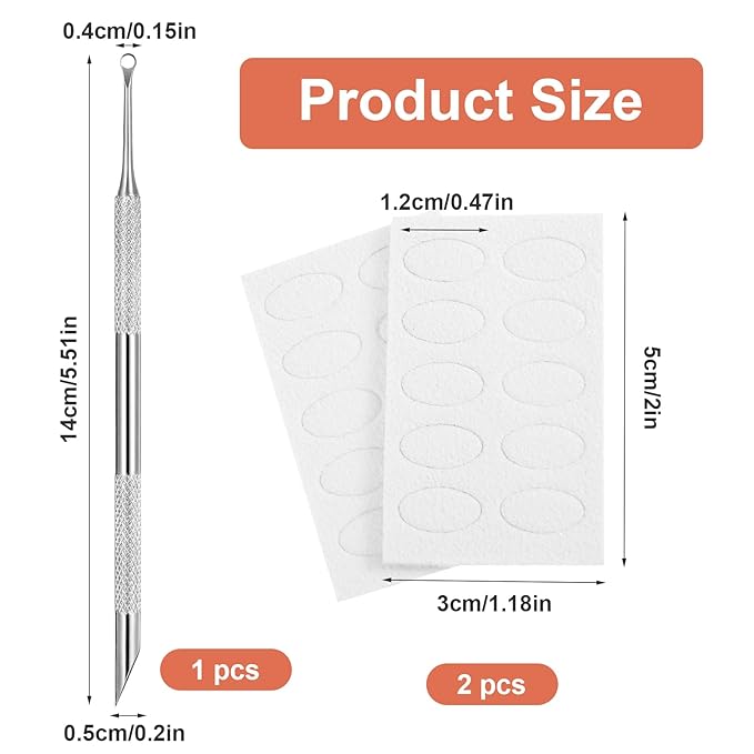 Cuticle Pusher and Cutter Remover, Professional Dual-Ended Stainless Steel Nail Cleaner with 20 Pcs Grit Sandpaper Sheets Nail Care Polish Tool for Manicure Pedicure Nail Art