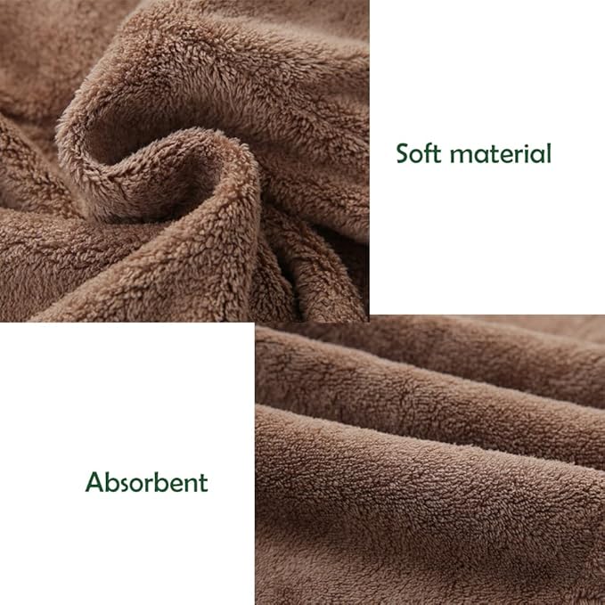 M-bestl 2 Pack Hair Drying Towels, Hair Wrap Towels,Absorbent Microfiber Hair Towel Turban with Button Design to Dry Hair Quickly(Star Green&Camel)