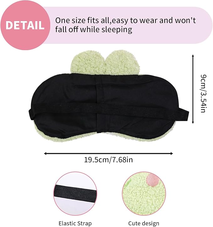 PERFECTSIGHT Sleep Eye Masks, Cute Sleep Eye Cover Lightweight Adjustable Eyeshade Mask Cover for Women Men Sleep Travel Nap, Crocodile Frog