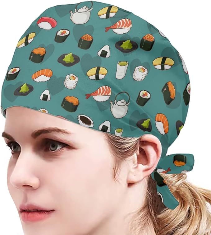 JoyLamoria Novelty Printed Cap with Sweatband Women Men Adjustable Tie Back Hats for Paiting