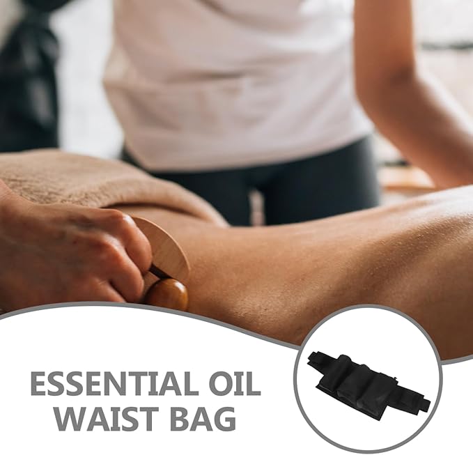 FOMIYES Essential Oil Waist Bag Portable Masseur Fanny Pack Multi-Function Massage Bottle Storage Pouch Lightweight Oxford Cloth Organizer for Spa Therapy