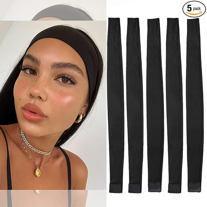 AliLeader 5Pcs Silk Headband for Making Wig Adjustable Soft Spa Headband