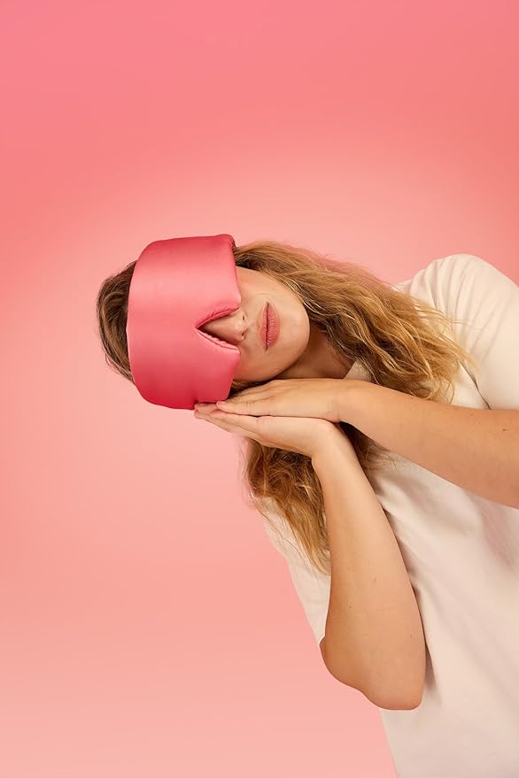 Glow People Silk Sleep Mask – 100% Mulberry Silk Eye Mask for Sleeping, Total Blackout, Cloud-Soft and Adjustable for Beauty Sleep and Travel - Rose Dust