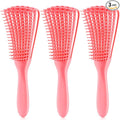 Detangling Brush for Afro American/African Hair Textured 3a to 4c, Kinky Wavy/Curly/Coily/Wet/Dry/Oil/Thick/Long Hair, Women's Knots Detangler Scalp Massage Comb (3 pcs, 3-Pink)