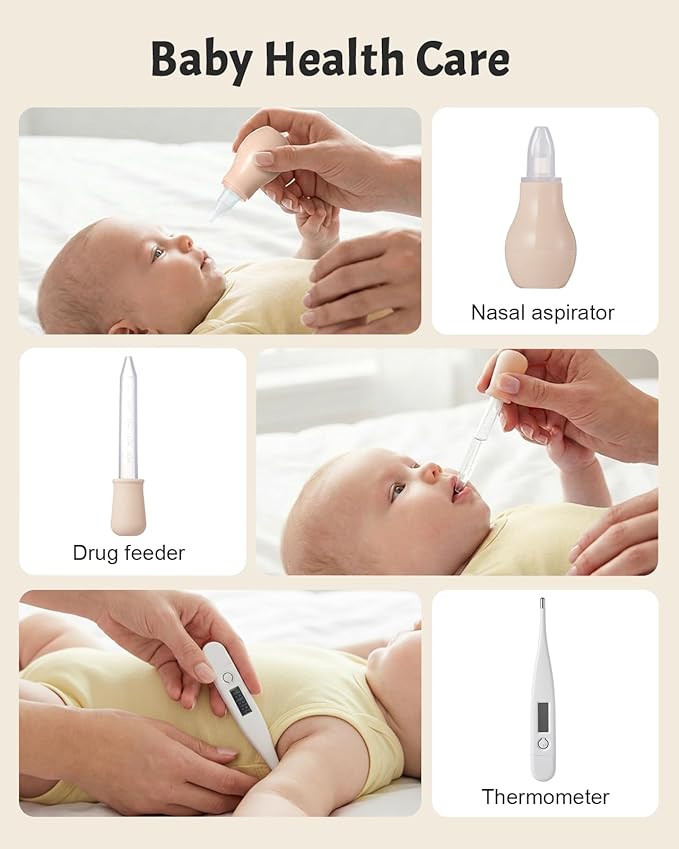 Lictin Baby Healthcare and Grooming Kit, 26 in 1 Rechargeable Baby Nail Trimmer Electric Set,Safe Baby Nail File with Auto Light, Newborn Baby Safety Care Set for Newborn Infant Toddlers Boys Girls