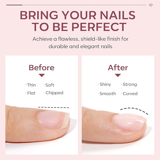 modelones Builder Nail Gel with Gel Top Coat, 8-In-One Cover Nude Builder Acid Free Top Coat for Nail Thickening Apex Building Rubber Color Base Polish Shine Finish, LED Lamp Cured 10ml Home DIY Salon