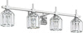 SOLFART Crystal 4 Lights Bathroom Lights Over Mirror Bathroom Lighting Fixtures Over Mirror Chrome Vanity Light Fixture Bathroom Vanity Light 4T CH
