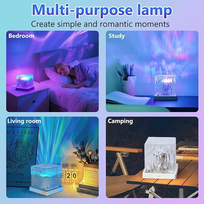 Galaxy Projector for Bedroom with Northern Lights Effect - 16 Color Changing Dimmable Mood Light with Dynamic Ripple, Remote Control, Night Light Projector for Kids Teens Adults Room Decor Gift