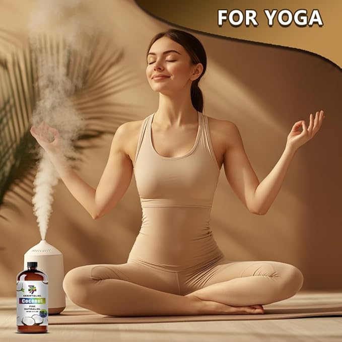 Coconut Essential Oil - GV77ZF Coconut Oils for Diffusers, Humidifiers, DIY Candles, Soap, Cleaning, Home, Office, Yoga, Massage, Gifts - 16 fl oz (480 ml)