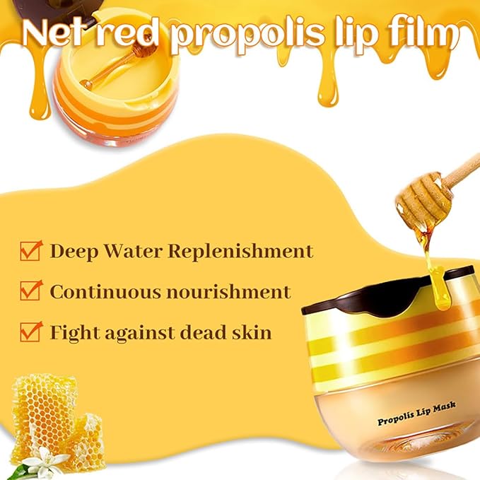 1 Pack Fruit Lip Balm, Moisturizing & Smoothing Lip, Hydrate Repair Prevent Dry Cracked Lip Sleeping Lip Mask, Effective Reduces Lip Lines Lip Care (Honey)