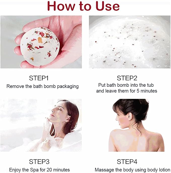 Bath Bombs for Women Spa Gift Set with Peppermint and Rose Milk Essential Oils Sea Salt Relaxing Birthday Gift for Her Bubble Bath Skincare Relaxation Aromatherapy Gifts 2 Pack