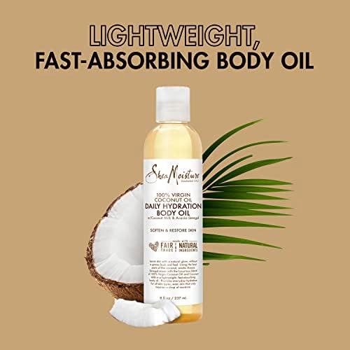 Shea Moisture Daily Hydration Body Oil Virgin Coconut Oil For Dry Skin Paraben Free 8 oz - Image 5