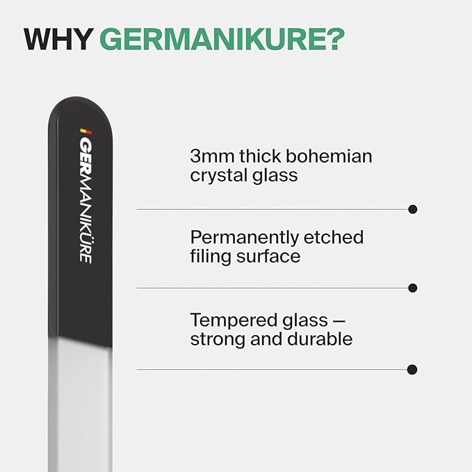 GERMANIKURE Glass Nail File in Cork Sleeve - Gypsy Soul Warrior Spirit - Professional Crystal Nail File for Natural Nails - Ideal Manicure & Pedicure Tool for Smooth, Easy Shaping - Nail Care Gift