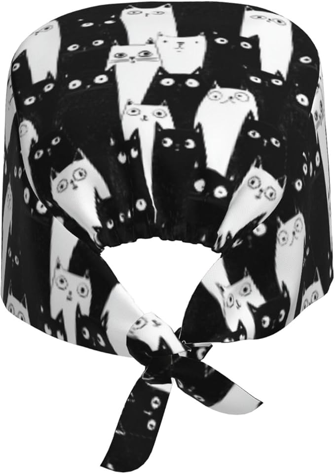 Alligator Ice Cream Working Cap, Scrub Cap with Sweatband, Adjustable Tie Back Hat Breathable Headgear for Women/Men