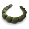 Fashion Headbands for Women Padded Fabric Hair Bands Wide Velvet Non Slip Headband Hair Accessories for Women Girls, Leaf Green