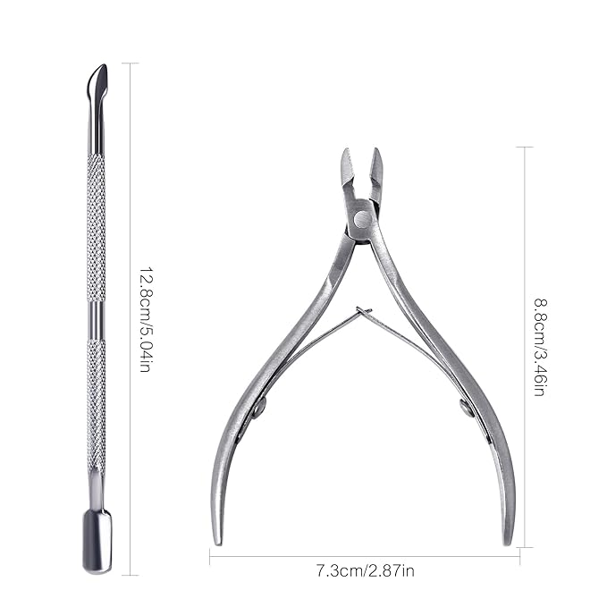6Pcs Cuticle Clipper with Cuticle Pusher Set, Professional Stainless Steel Dead Skin Cutter, Nail Cuticle Remover Manicure Pedicure Tool Set for Fingernails and Toenails