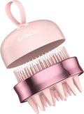 SHINLEA 2 in 1 Scalp Massager Hair Growth,Scalp Scrubber with Soft Silicone Bristles for Dandruff Removal,Shampoo Brush for Exfoliation,Head Massager for Both Wet and Dry Use (Pink)