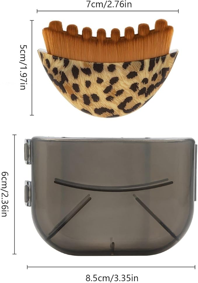 Lymphatic Contour Face Brush with Stainless Steel Gua Sha Tool - 1 Pcs Leopard Skin Lymphatic Face Brushes with GuaSha Tool for Sculpting | Gua Sha Facial Tools for Lymphatic Drainage Brushes