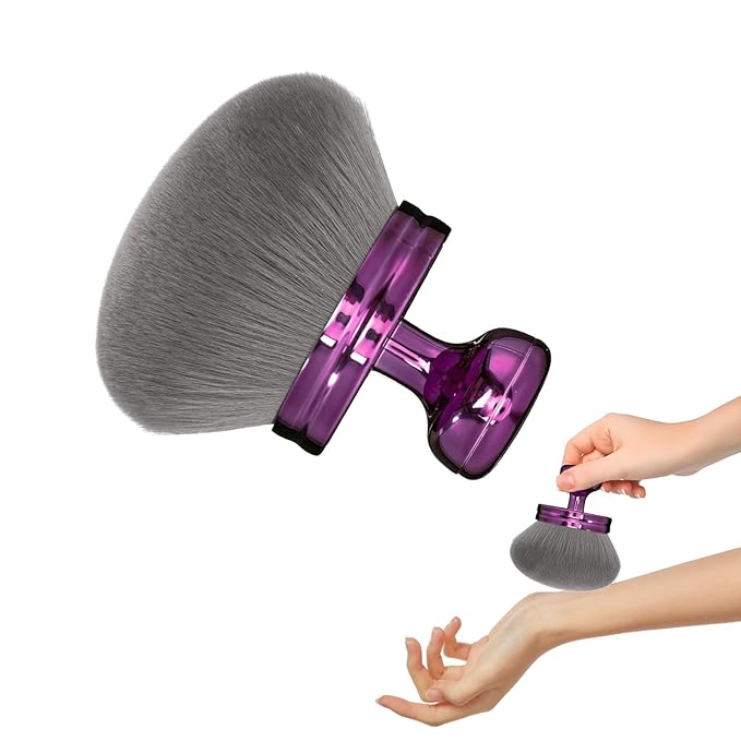 Body Makeup Brush Extra Large Oval Self Tanning Brush Multipurpose 74mm Wide-Headed Self Tanner Kabuki Sunscreen Brush for Legs Body Sunless Tan Streak Free Applicator(Purple)